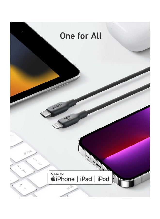 Anker 542 USB-C to Lightning Bio-Based 3ft Cable A80B1H11 Black - Image 3