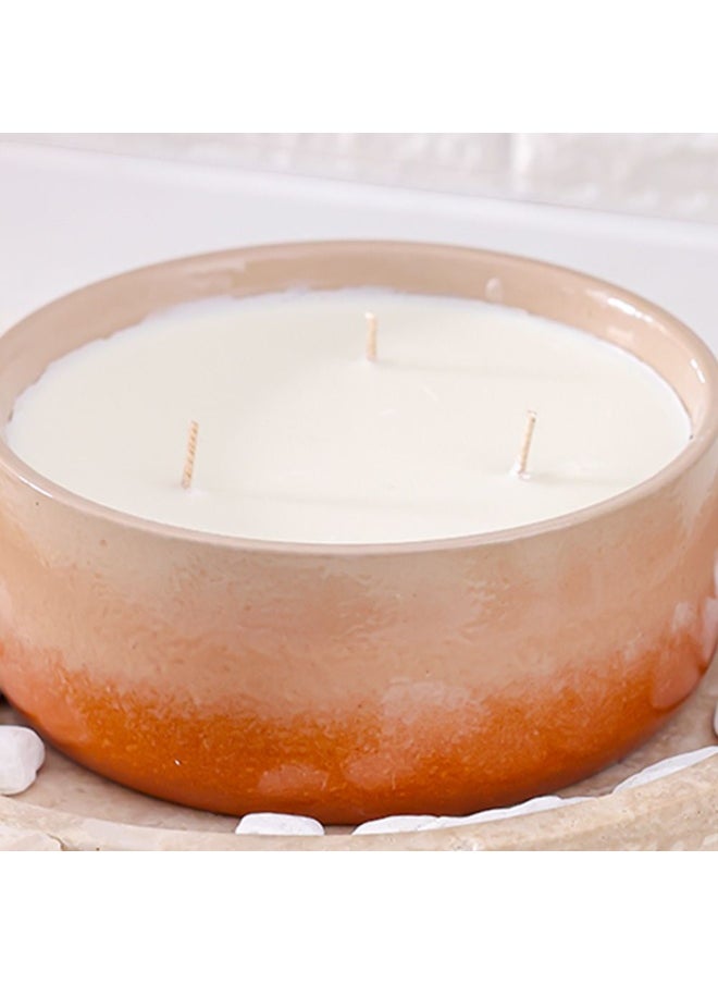 DANUBE HOME Amara Ombre Glass Wax Candle – Scented Decorative Candle In Elegant Gradient Jar For Home, Living Room, Bedroom, Spa, Gifting & Aromatherapy Relaxation Rust 16.2X6.6Cm  - Image 1