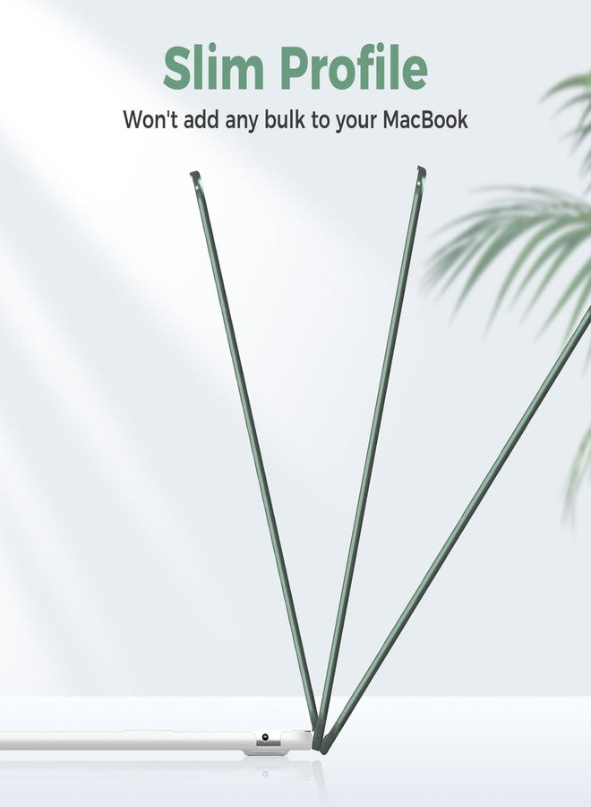 iCasso for MacBook Air 13 inch Case 2025 2024-2022 M4 M3 M2 Model A3240 A3113 A2681,[Ultra Thin Armor][100% Match Midnight], Air 13.6'' Flower Crystal Clear Hard Shell Protective Cover, Green - Image 4