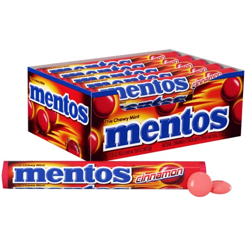 Mentos Chewy Mint Candy Roll Cinnamon Mint Candies 14 Pieces Per Roll 15 Count Party Pack - Image 1