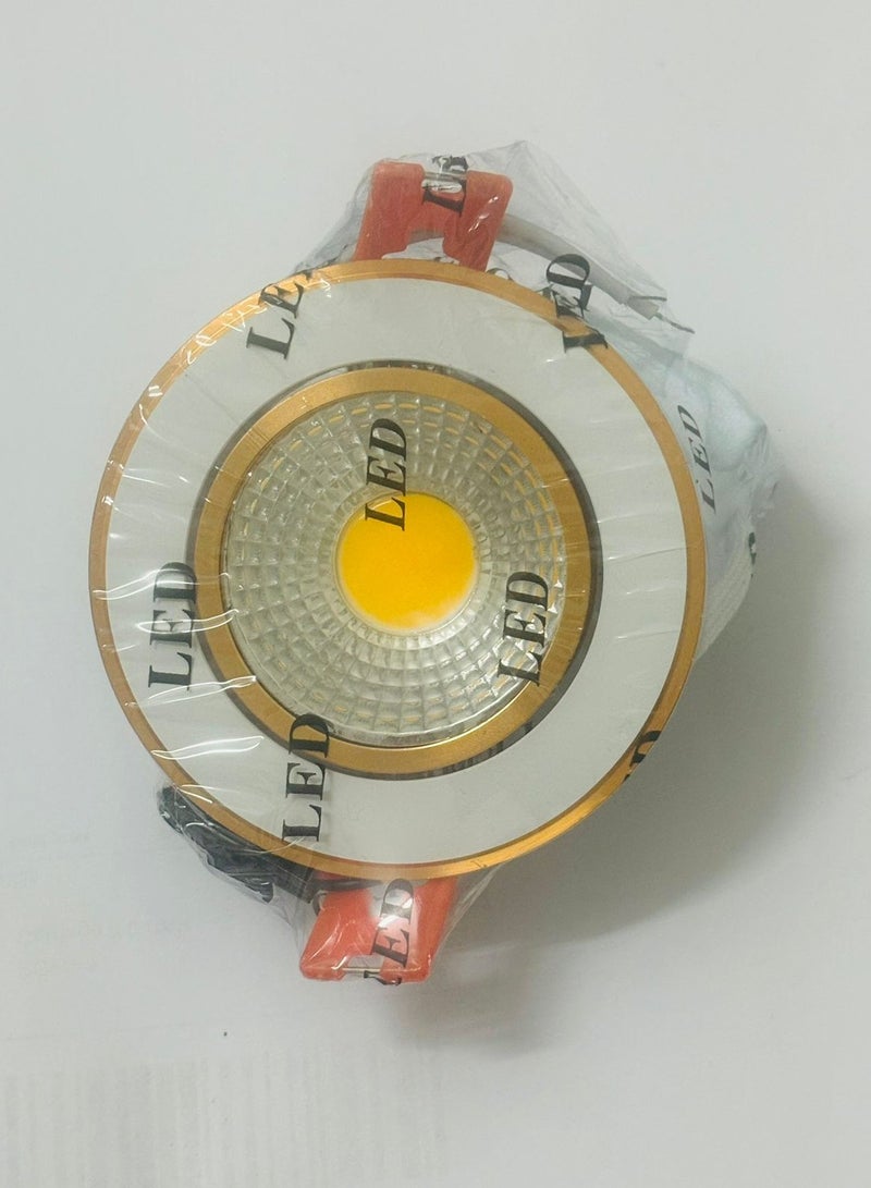 Spot Light Base Size 7 cm 5 Watt LED Lighting Yellow Gold Frame COB - Image 5