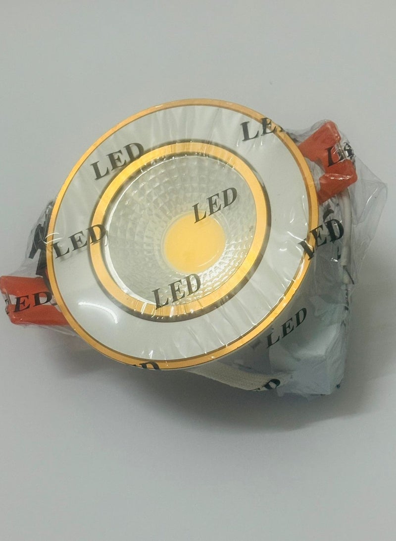 Spot Light Base Size 7 cm 5 Watt LED Lighting Yellow Gold Frame COB - Image 1