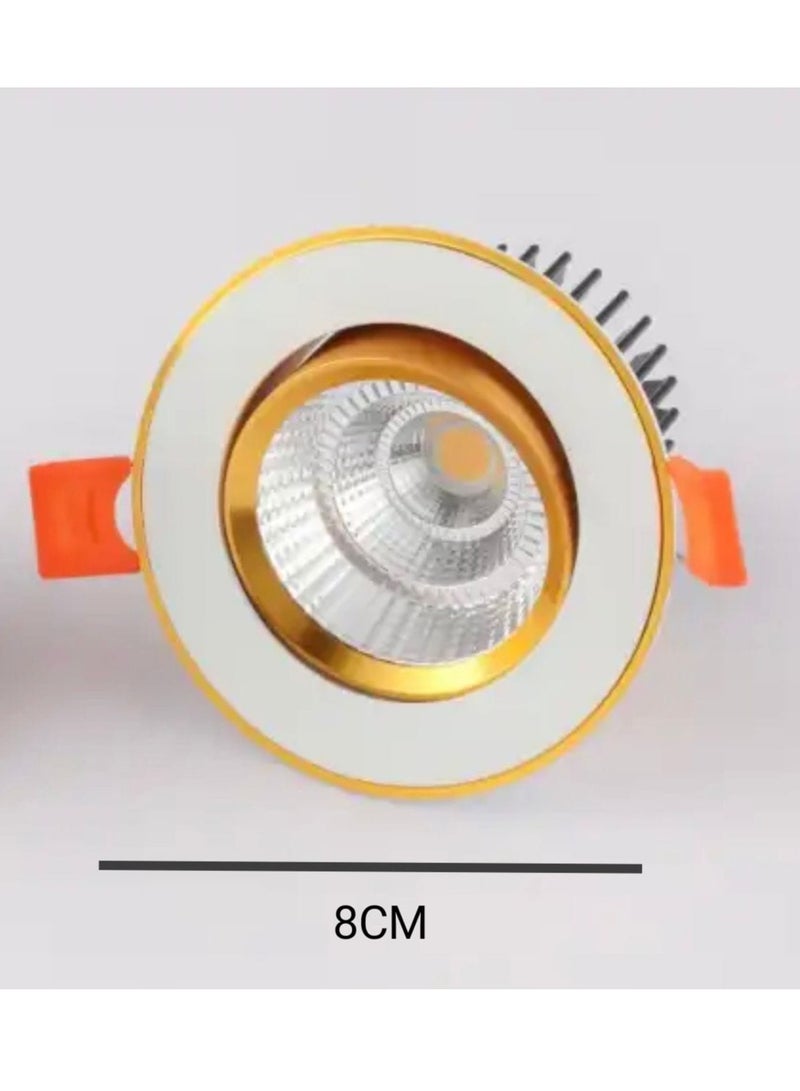 Spot Light Base Size 7 cm 5 Watt LED Lighting Yellow Gold Frame COB - Image 3