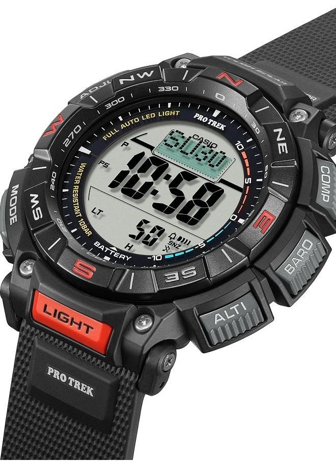 CASIO - Casio Men Watch Pro Trek Triple Sensor Digital Solar Powered Clear Dial Soft Urethane Band Biomass Plastics PRG-340-1DR - Image 1