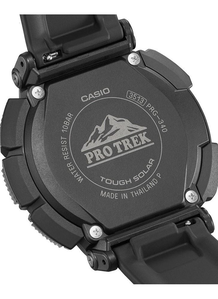 CASIO - Casio Men Watch Pro Trek Triple Sensor Digital Solar Powered Clear Dial Soft Urethane Band Biomass Plastics PRG-340-1DR - Image 1
