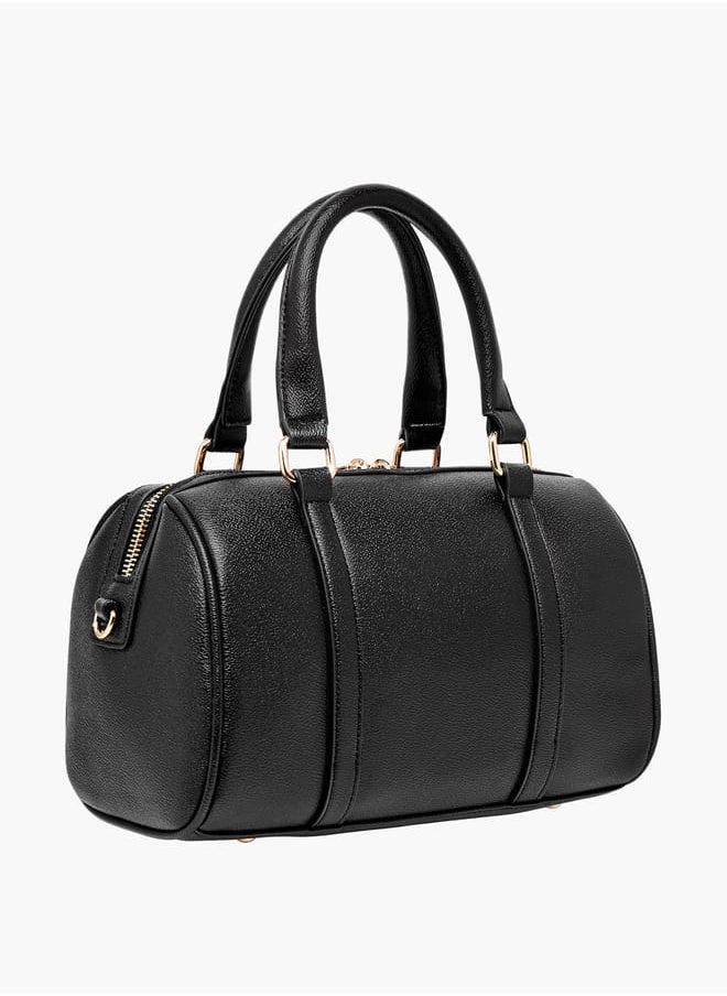 Le Confort Women Solid Bowler Bag with Detachable Strap and Zip Closure  - Image 3