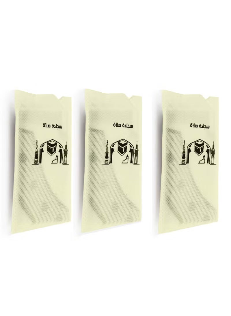 Alhuda set of waterproof travel prayer mats (3 pieces) Beige - Image 2