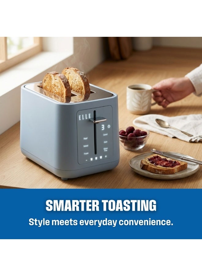 ELLE Panache Series 2 Slice Digital Toaster, Touch-Activated Display, 6 Browning Levels, Bagel, Frozen, Grain & Gluten-Free Functions, 980W - Image 4