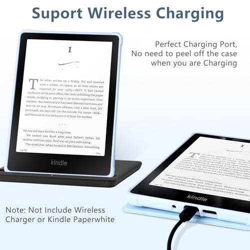 FUWANG Case for All-New 7" Kindle Paperwhite 12th Generation 2024 & Kindle Colorsoft Signature Edition - PU Leather Slim Lightweight Cover with Auto Wake/Sleep Case for Kindle Paperwhite 12th, Blue - Image 3