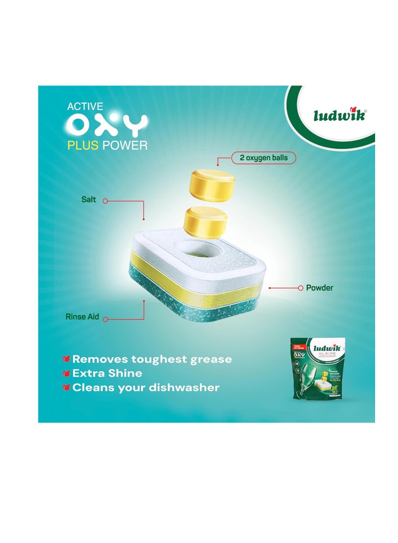 Ludwik All-In-One Lemon Dishwasher Tablets 30-Pieces - Image 2
