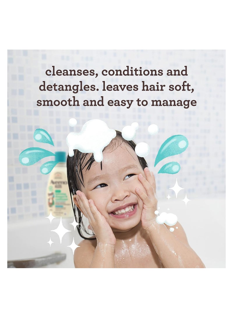Aveeno Kids 2-in-1 Hydrating Shampoo & Conditioner, Gently Cleanses, Conditions & Detangles Kids Hair, Formulated With Oat Extract, For Sensitive Skin & Scalp, Hypoallergenic, 12 fl. Oz - Image 3