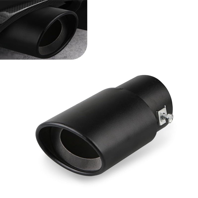 DYEKNEE 1 PC Car Exhaust Pipe Muffler 551 Long 248335 Stainless Steel Polished Modified Exhaust Pipe Noise Reduction External Rear Tailpipe Universal for Most Cars Black Straight - Image 3