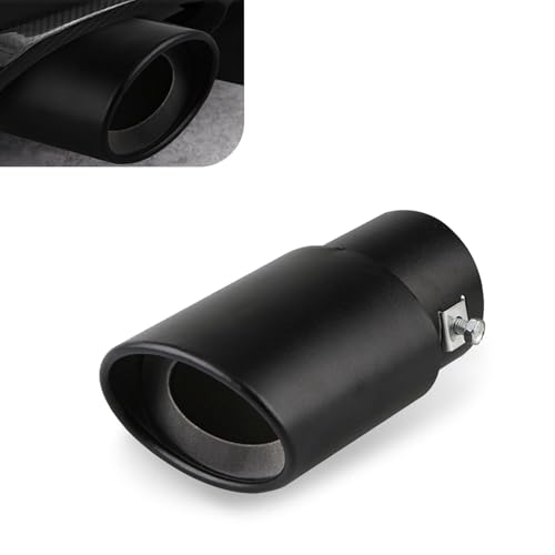 DYEKNEE 1 PC Car Exhaust Pipe Muffler 551 Long 248335 Stainless Steel Polished Modified Exhaust Pipe Noise Reduction External Rear Tailpipe Universal for Most Cars Black Straight - Image 1