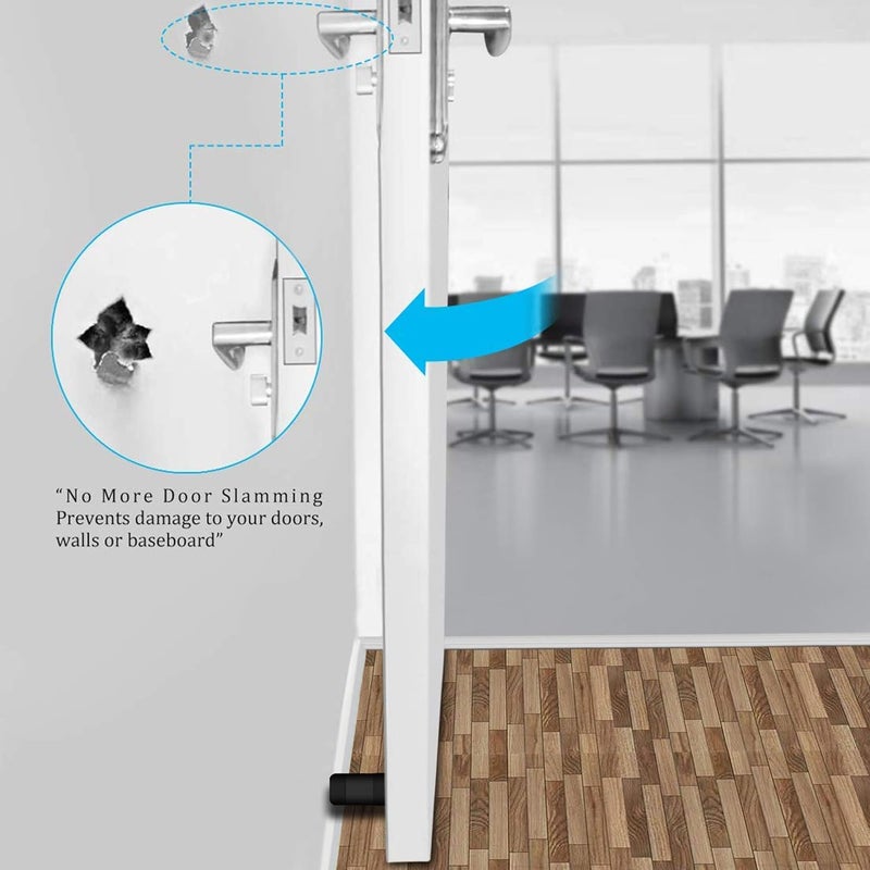 Impex IMPEX PVC Door Silencer Wall Protector for Door Handle  Door StopperDoor GuardDoor BufferWall Protector with PVC Support for Home Metal DoorWooden Door Set of 12 Pcs  Black - Image 4