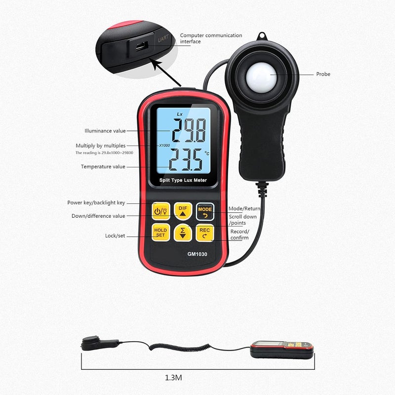 Repeated detach compatible build High Accuracy Handheld Industrial Luminance Meter for Light Measurement in Various Situations Durability boost selected material - Image 5