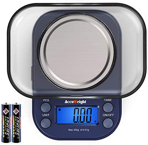 AccuWeight ميزان رقمي دقيق AccuWeight مع 300غ/0.01غ ميزان قهوة صغير محمول بدقة عالية، ميزان مجوهرات مع وظيفة الوزن الصافي والمعايرة لميزان الطعام في المطبخ - Image 4