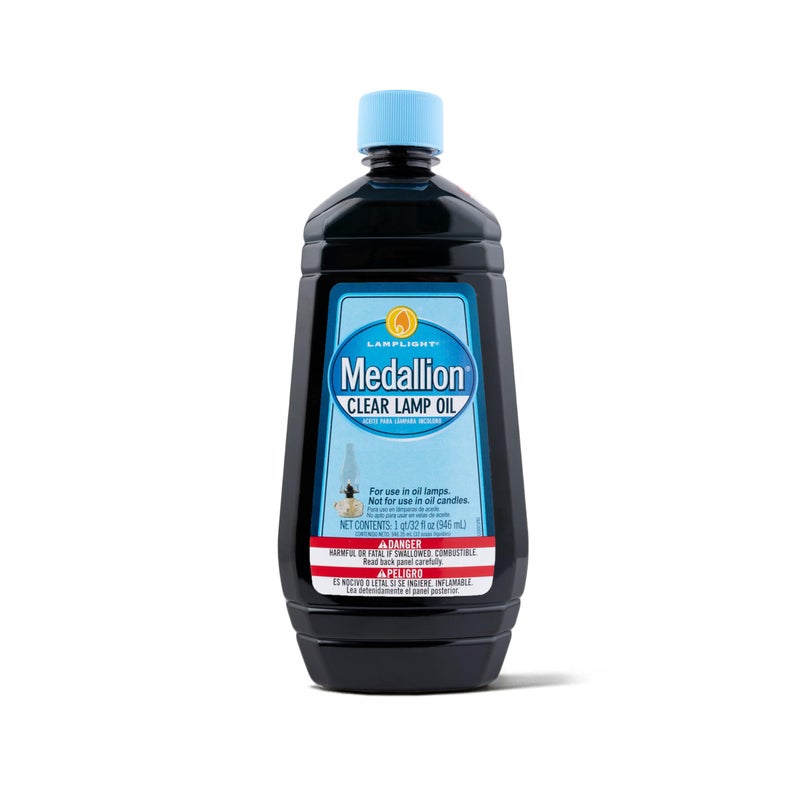 Lamplight Â¼ Gallon (32 oz) Medallion Lamp Oil for Indoor Use â€“ liquid paraffin oil for indoor use, vintage indoor oil lamps, hurricane lamp oil, emergency kit - Image 1