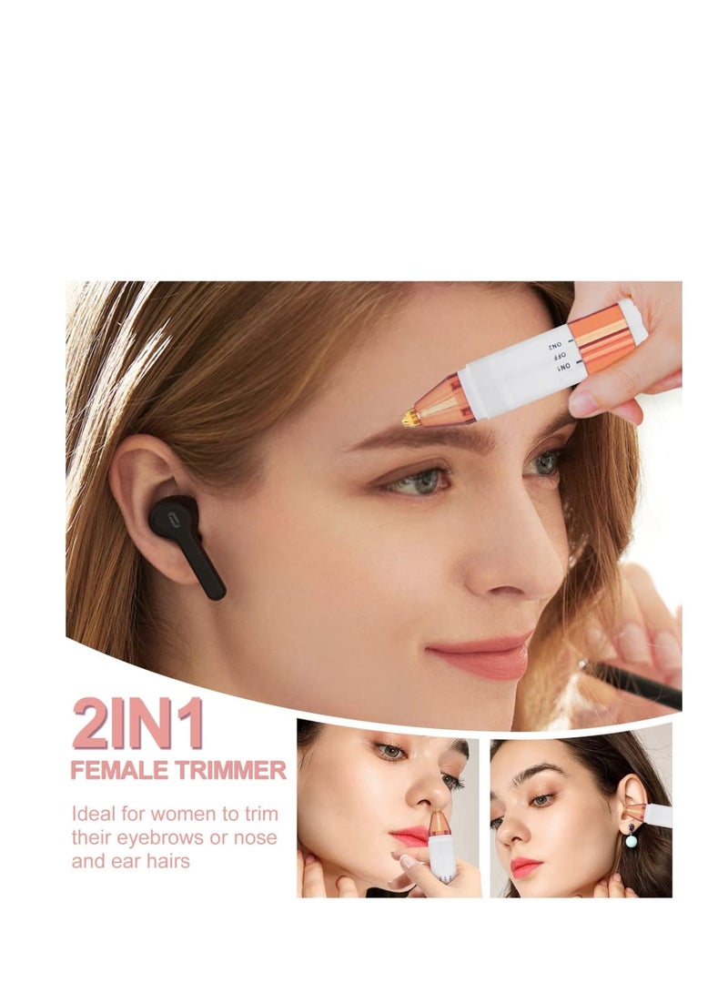 Zikra Nose Hair Trimmer for Women and Men, Painless Ear and Nose Hair Trimmer, Eyebrow & Facial Hair Trimmer Dual Edge Blades, Rechargeable Nose Trimmer, for Easy Cleansing - Image 2