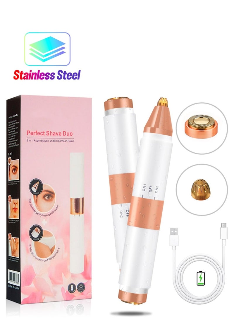 Zikra Nose Hair Trimmer for Women and Men, Painless Ear and Nose Hair Trimmer, Eyebrow & Facial Hair Trimmer Dual Edge Blades, Rechargeable Nose Trimmer, for Easy Cleansing - Image 1