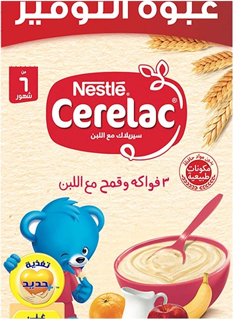 Nestle Cerelac 3 Fruits & Wheat With Milk, 500G