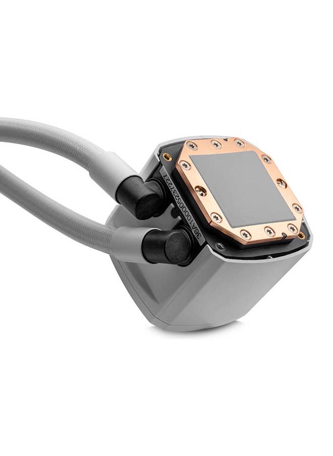 EK - EK-Nucleus AIO CR360 Lux D-RGB Liquid CPU Cooler, 360mm Radiator, 120mm EK-Loop FPT Fans, 2300 RPM FanSpeed, 72 CFM Airflow, Rotatable Pump Top, ARGB Lighting, White - Image 1