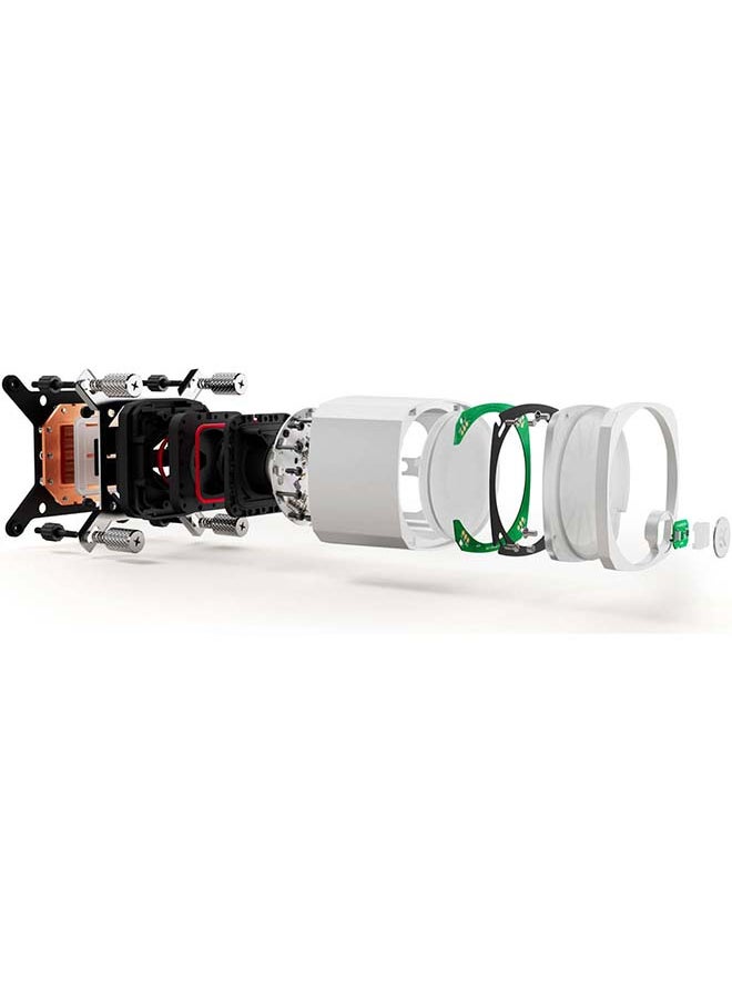 EK - EK-Nucleus AIO CR360 Lux D-RGB Liquid CPU Cooler, 360mm Radiator, 120mm EK-Loop FPT Fans, 2300 RPM FanSpeed, 72 CFM Airflow, Rotatable Pump Top, ARGB Lighting, White - Image 1