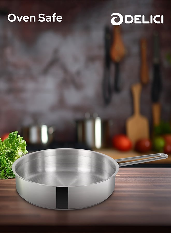 ديليتشي DELICI طقم قدور ستانلس ستيل غير لاصق 9 قطع، آمن للفرن وغسالة الصحون، تصميم متين وأنيق - DSK 9W فضّي - Image 5