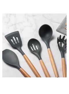 TD HOME 12-Piece Cooking Utensils Set With Handles Black/Brown 11.93inch  - Image 3