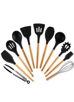 TD HOME 12-Piece Cooking Utensils Set With Handles Black/Brown 11.93inch  - Image 5