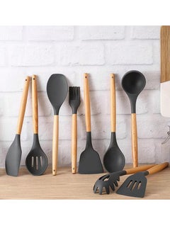 TD HOME 12-Piece Cooking Utensils Set With Handles Black/Brown 11.93inch  - Image 4