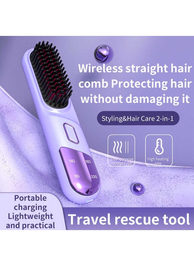 Kimaya - NEW Wireless Mini Portable Travel Hair Straightener Home Charging Comb Anti-Static Feature Negative Hair Straightening - Image 1