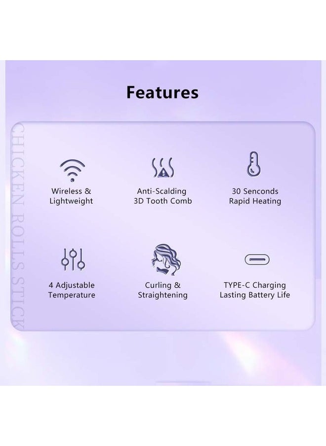 Kimaya - NEW Wireless Mini Portable Travel Hair Straightener Home Charging Comb Anti-Static Feature Negative Hair Straightening - Image 1
