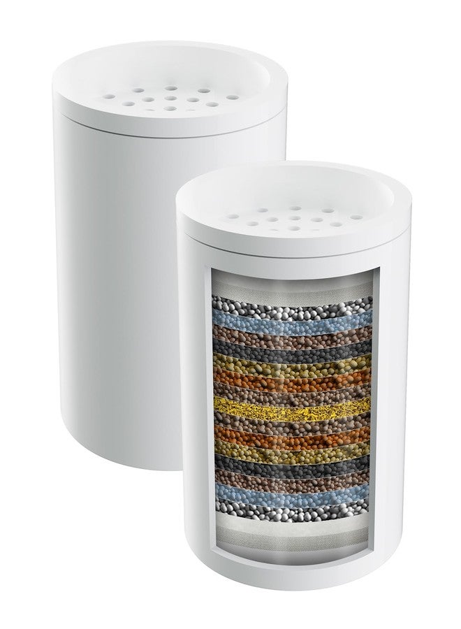 Hibbent 2 Pack Shower Filter Replacement Cartridges for Hard Water, High Output 20 Stage Shower Filter with Vitamin C to Remove Chlorine & Fluoride, Glowing Skin, Strong Nails & Shimmering Hair - Image 1