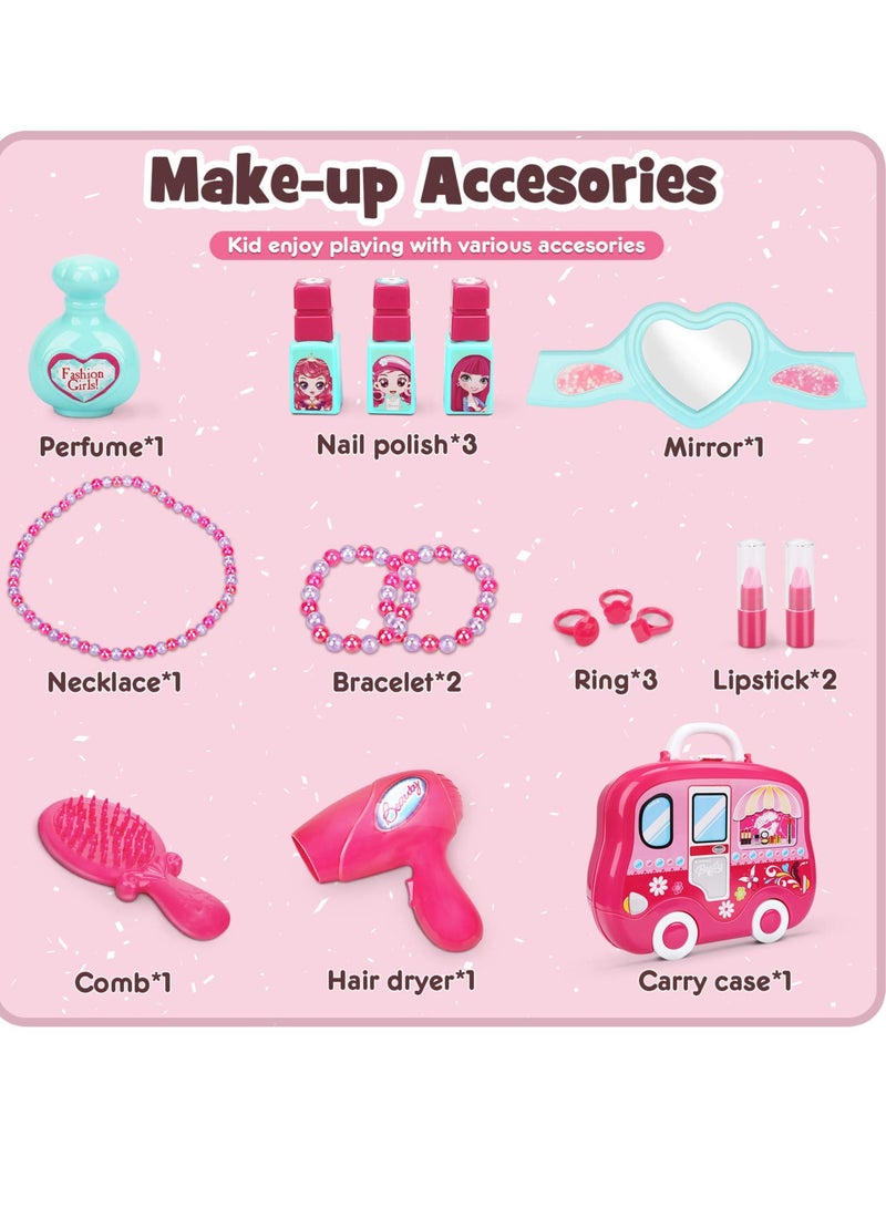 DURKU Role Play Jewelry Kit for Girls Toy Set Princess Suitcase Gift for Kids Children 3 Years Old - Image 2