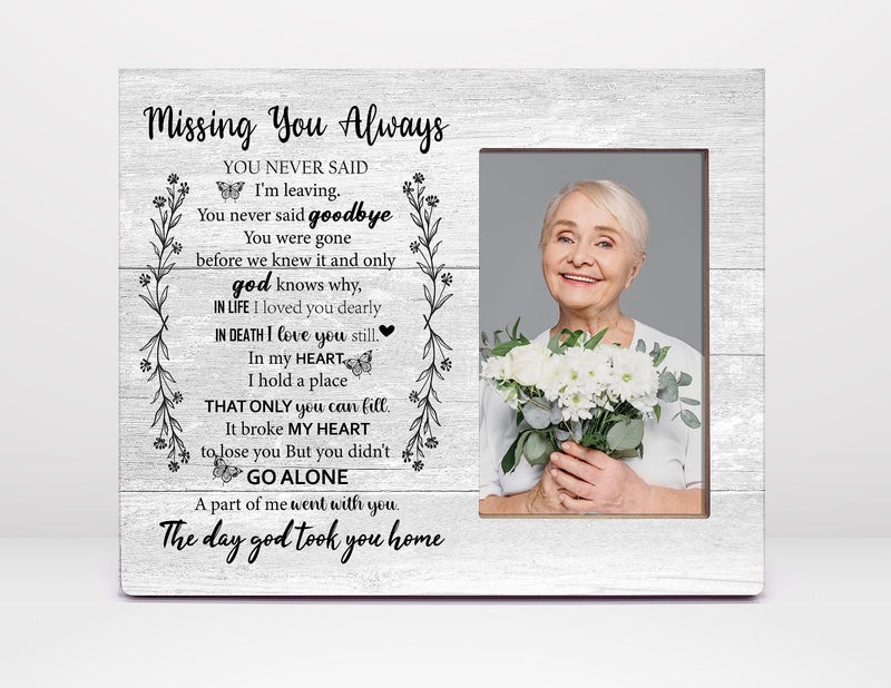 Orchroma Missing You Picture Frame - 8x10 in  HD Print  Wood  Rustic  Sympathy Gift for Loss of Loved One - Image 1