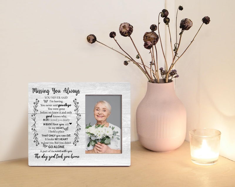 Orchroma Missing You Picture Frame - 8x10 in  HD Print  Wood  Rustic  Sympathy Gift for Loss of Loved One - Image 3