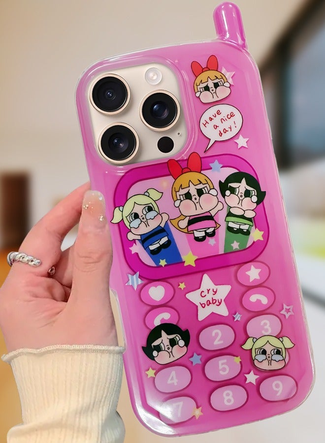MiMi & BeiBei Cartoon Cry Baby Case Cover Mobile Back Cover for iphone 16 Pro Max Elegant Shockproof and Scratch-Resistant Cute Design for Girls and Ladies Full Protection Hard Silicon Case - Image 1