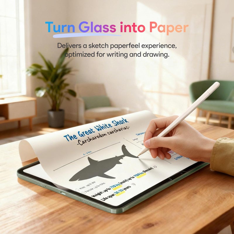 KCT 2 Pack Paperfeel Glass Screen Protector Compatible with iPad Air 13 Inch M3 2025 & M2 2024 (7th/6th Generation), Matte Surface, Tempered Glass, Easy Application Tray - Image 4