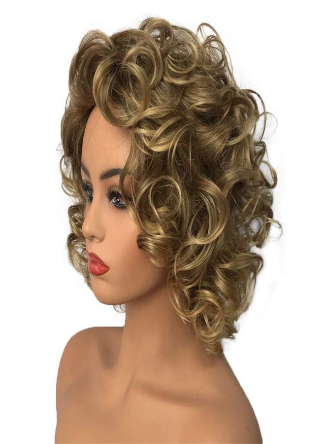 ايمول شعر مستعار صناعي من إيمول للنساء، شعر أشقر مجعد طبيعي متوسط الطول - Image 2