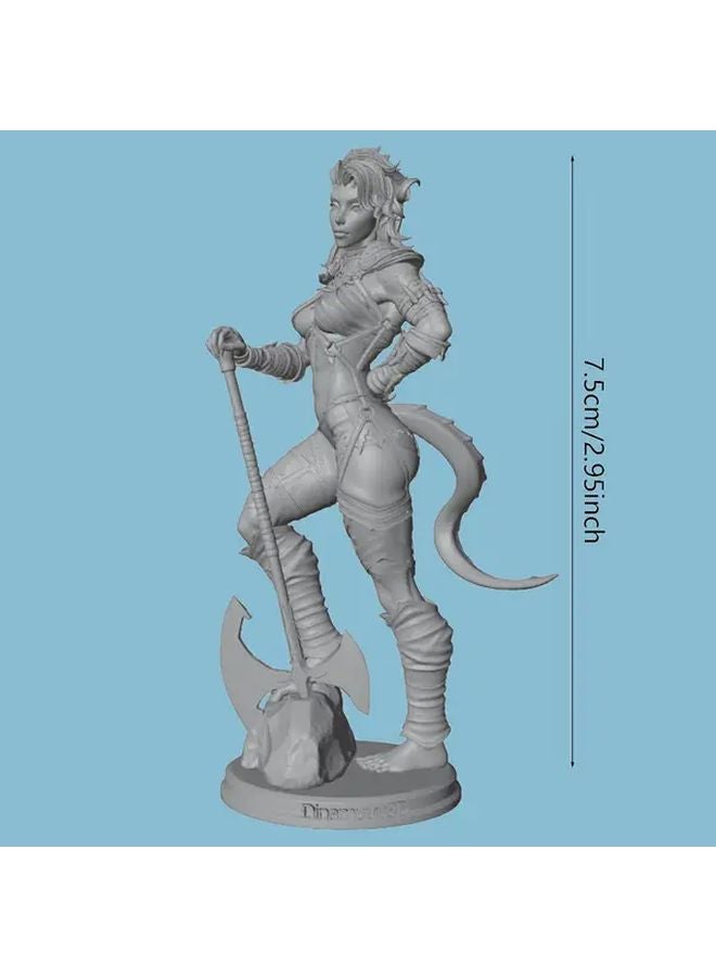 1 24 Scale Female Orc Warrior Figure Unpainted Resin Statue For DnD RPG Collectors - Image 3