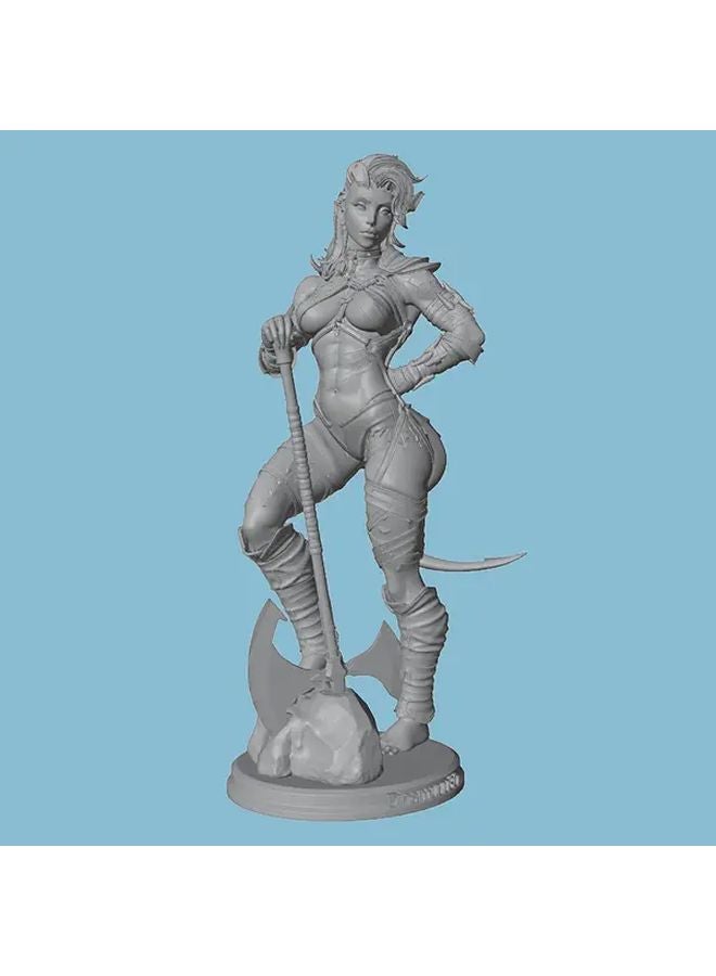 1 24 Scale Female Orc Warrior Figure Unpainted Resin Statue For DnD RPG Collectors - Image 2
