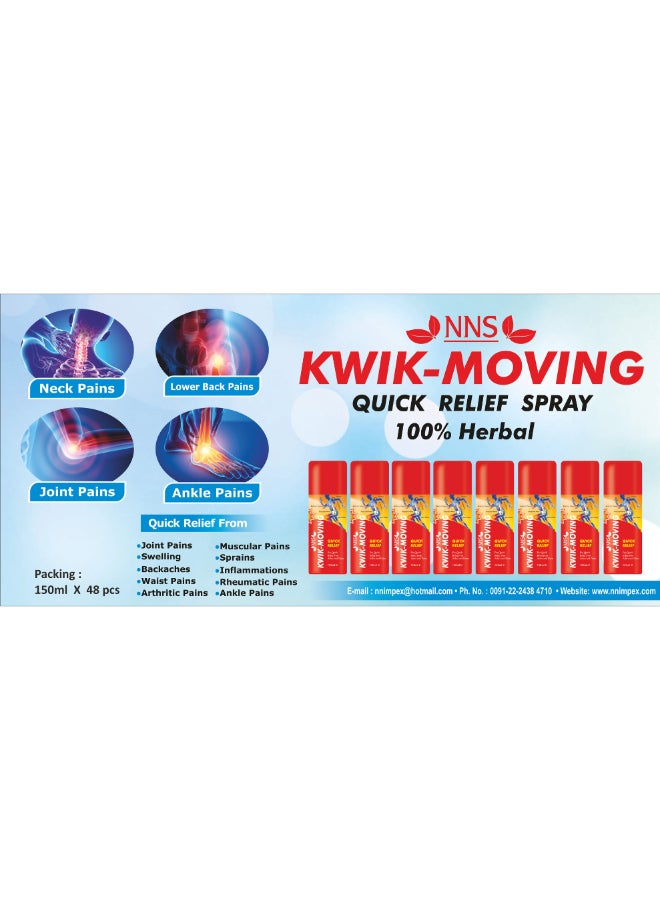 NNS Kwik-Moving- Quick Relief Spray 150Ml - Image 2