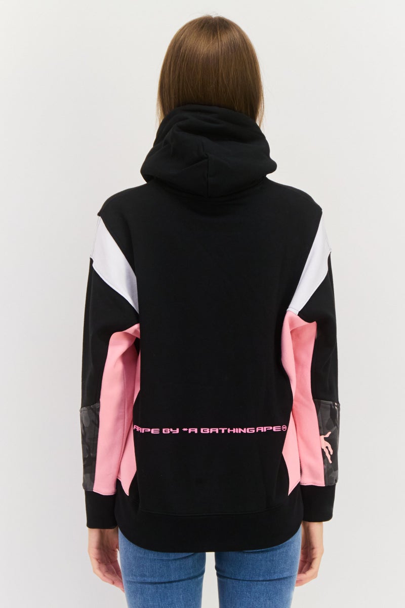 Aape By A Bathing Ape Women Brand Logo Long Sleeves Sweatshirt, Black Combo - Image 3