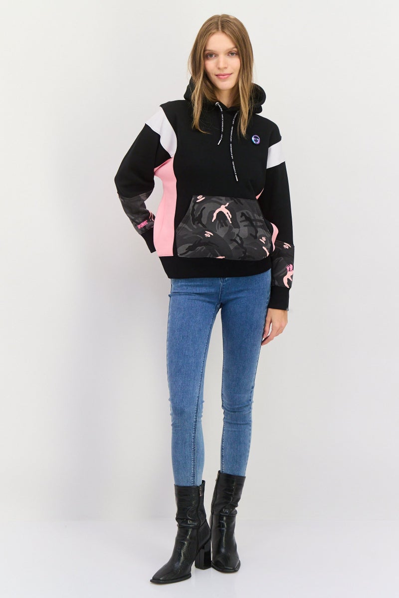 Aape By A Bathing Ape Women Brand Logo Long Sleeves Sweatshirt, Black Combo - Image 4