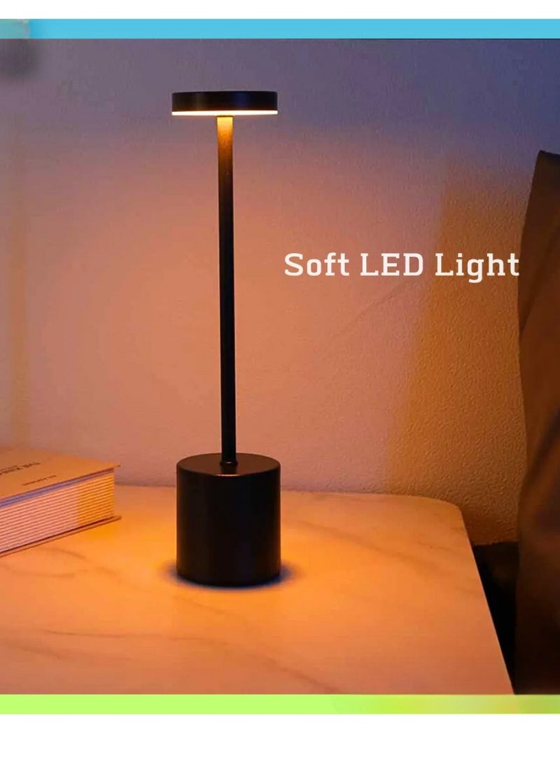 Classic Table Lamp USB Rechargeable Night Light Stepless Dimming Touch Desk Lamp 3 Colors - Image 1