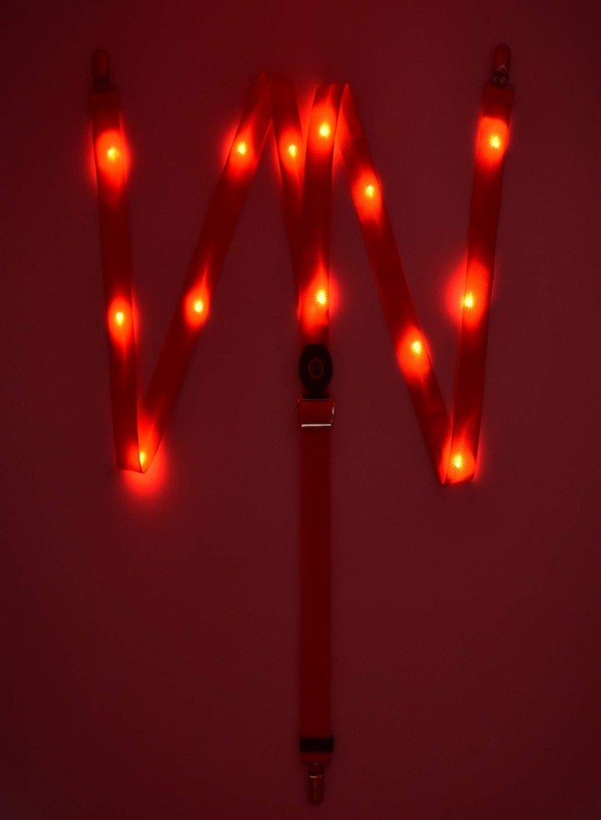 AMNQUERXUS LED Glow Light Up Christmas Suspenders Trouser Braces Y Shape Suspenders Gifts for Men Women (Red) - Image 3