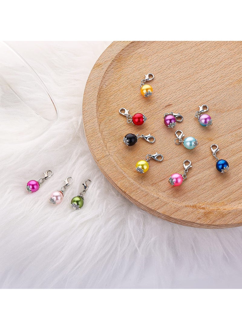 12Pcs Stitch Markers with Lobster Clasp, Beads Stitch Markers Knitting Accessories Knitting Crochet Tools for DIY Handmade Bracelet, Necklace, Zipper Tab - Image 5