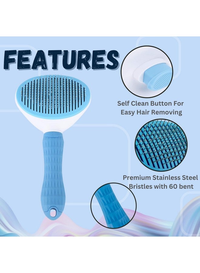 مجموعة مكونة من 3 قطع من فرشاة العناية بالقطط والكلاب - (مشط بيضاوي + قفاز تنظيف + مقص أظافر مع مبرد) | فرشاة استحمام وتدليك للعناية بالشعر للشعر الطويل أو القصير | فرشاة قطط مع زر - Image 4