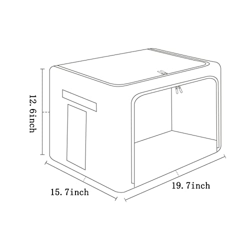 FHSQX 2 Pack Clear Window Storage Bins Large Foldable Fabric Storage Bins Boxes for Clothes Stackable Organizer Set with Carrying Handles19.7X 15.7X 12.6 Inches - Image 3