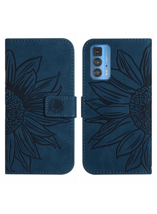 S-TOP Case For Motorola Moto Edge 20 Pro Skin Feel Sun Flower Pattern Flip Leather Phone Case with Lanyard - Image 2